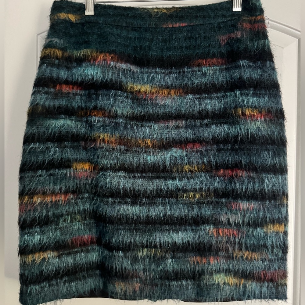 Anthropologie Mave Feathered Wool Pencil Skirt